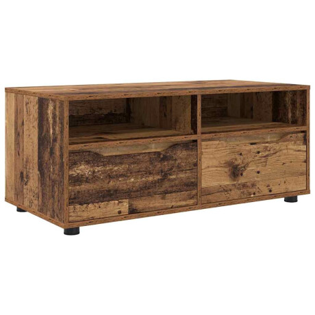 vidaXL TV-kast met lade Oud Hout 100 x 48 x 43 cm Bewerkt hout afbeelding2 - 1