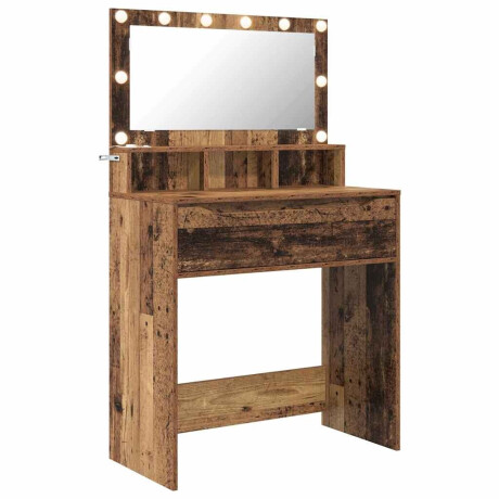 vidaXL Slaapkamer Kaptafels Oud Hout 80 x 39,6 x 135 cm Bewerkt hout afbeelding2 - 1