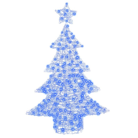 vidaXL Kerstboom met 100 LED Blauw 120 cm Acryl afbeelding2 - 1