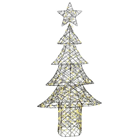 vidaXL Kerstboom met 240 LED Warmwit 180 cm Rattan afbeelding2 - 1