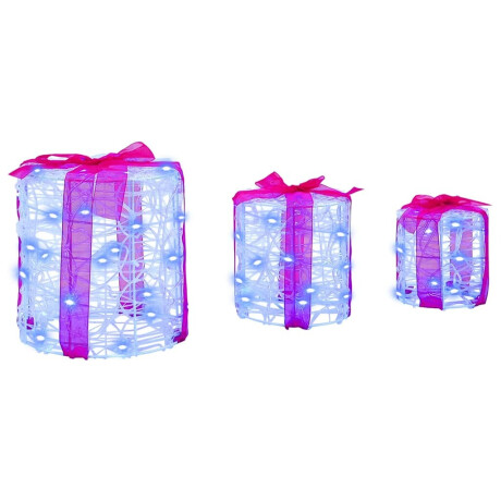 vidaXL Decoratie voor Geschenkdoos 3 pcs Blauw 20 x 20 x 21 cm Acryl afbeelding2 - 1