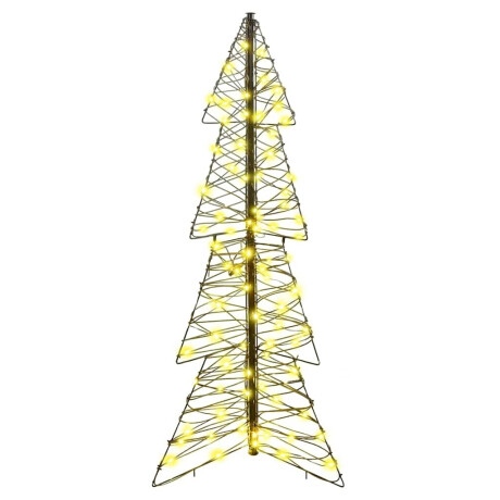 vidaXL Kerstboom met 100 LED Warmwit 120 cm Rattan afbeelding2 - 1