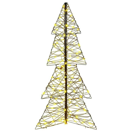 vidaXL Kerstboom met 160 LED Warmwit 150 cm Rattan afbeelding2 - 1