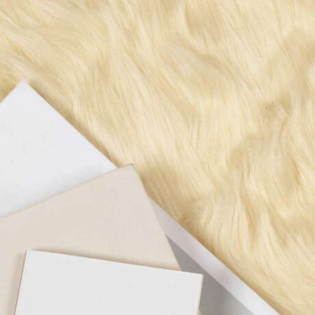 vidaXL Tapijt van imitatie TAFALLA Crèmekleurig Ø 100 cm Polyester afbeelding2 - 1