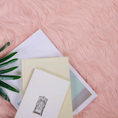 vidaXL Nepleer Schapenvacht Tapijt Roze 140 x 200 cm Polyester afbeelding2 - 1