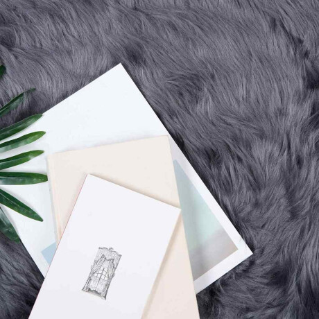 vidaXL Nepleer Schapenvacht Tapijt Antraciet 200 x 200 cm Polyester afbeelding2 - 1