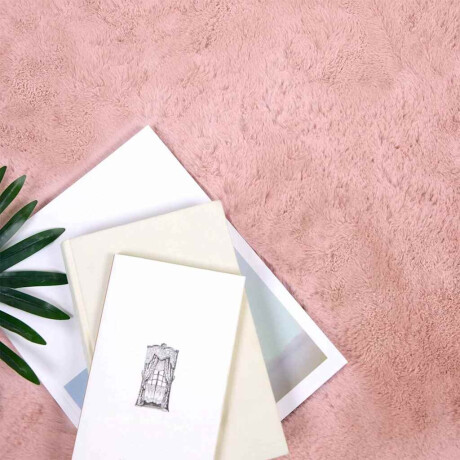 vidaXL Nep Konijnenbont Tapijt Roze 200 x 200 cm Polyester afbeelding2 - 1