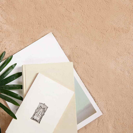 vidaXL Nep Konijnenbont Tapijt Taupe 140 x 200 cm Polyester afbeelding2 - 1