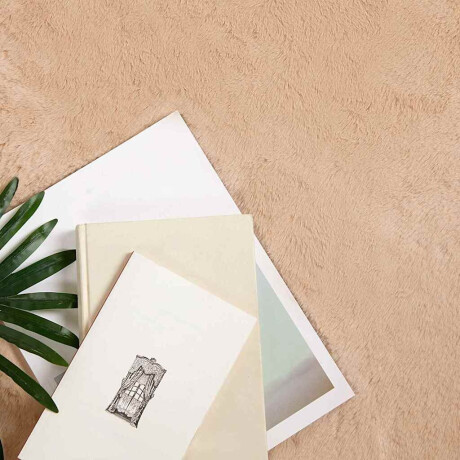 vidaXL Nep Konijnenbont Tapijt Taupe Ø 120 cm Polyester afbeelding2 - 1