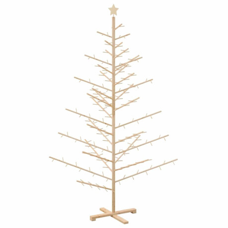 vidaXL Houten kerstboom Naturel 210 cm Massief grenenhout afbeelding2 - 1