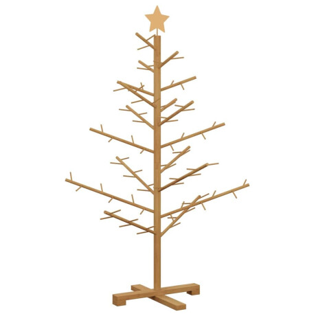 vidaXL Houten kerstboom met standaard Bruin 125 cm Massief grenenhout afbeelding2 - 1