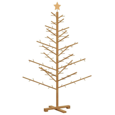 vidaXL Houten kerstboom met standaard Bruin 150 cm Massief grenenhout afbeelding2 - 1