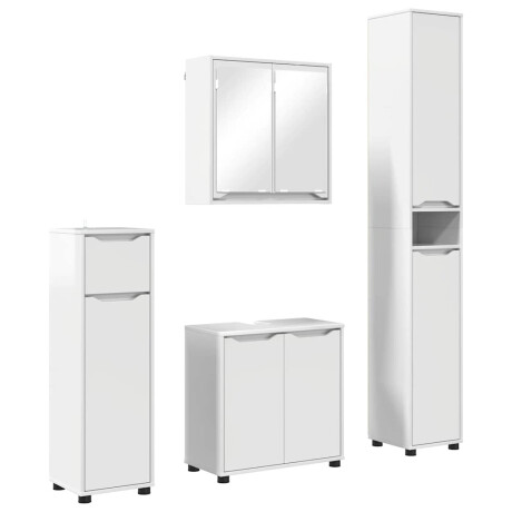 vidaXL Badkamermeubelset met lade 4 pcs Hoogglans wit Bewerkt hout afbeelding2 - 1
