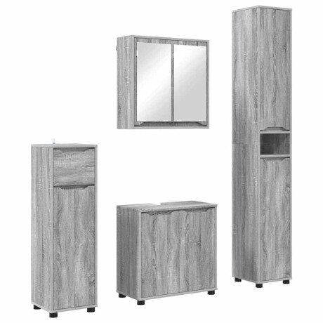 vidaXL Badkamermeubelset met lade 4 pcs Grijs Sonoma Bewerkt hout afbeelding2 - 1