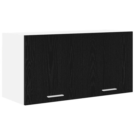 vidaXL Hangkast Riga Zwart Eiken 80 x 31 x 40 cm Bewerkt hout afbeelding2 - 1