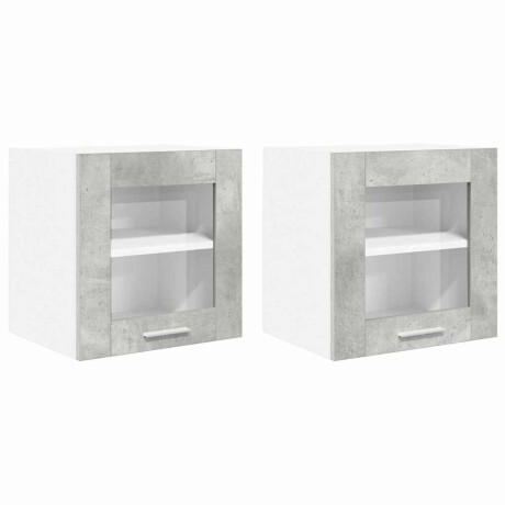 vidaXL Hangkast Riga 2 pcs Beton Grijs 40 x 31 x 40 cm Bewerkt hout afbeelding2 - 1