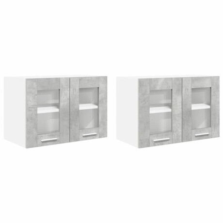 vidaXL Hangkast Riga 2 pcs Beton Grijs 60 x 31 x 40 cm Bewerkt hout afbeelding2 - 1