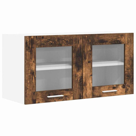 vidaXL Hangkast Gerookte Eik en Wit 80 x 31 x 40 cm Bewerkt hout afbeelding2 - 1