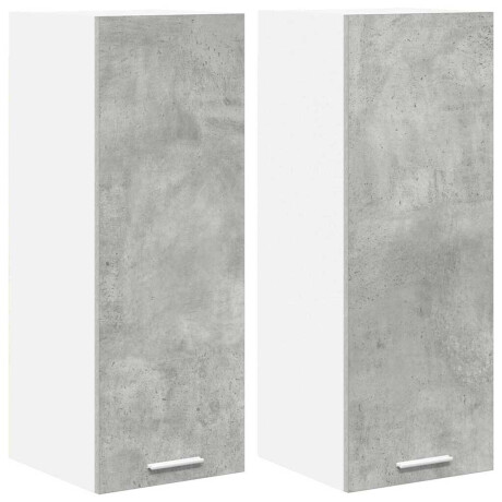 vidaXL Hangkast Riga 2 pcs Beton Grijs en Wit 30 x 31 x 80 cm afbeelding2 - 1