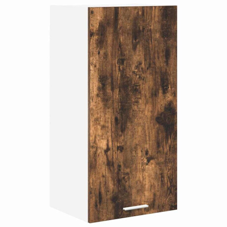 vidaXL Hangkast Riga Gerookte Eik en Wit 40 x 31 x 80 cm Bewerkt hout afbeelding2 - 1
