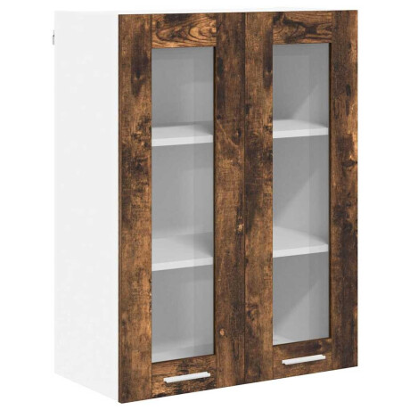 vidaXL Hangkast met opslag Gerookt eiken 60 x 31 x 80 cm Bewerkt hout afbeelding2 - 1