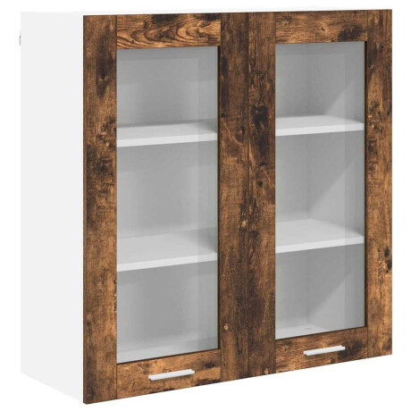 vidaXL Hangkast met opslag Gerookt eiken 80 x 31 x 80 cm Bewerkt hout afbeelding2 - 1