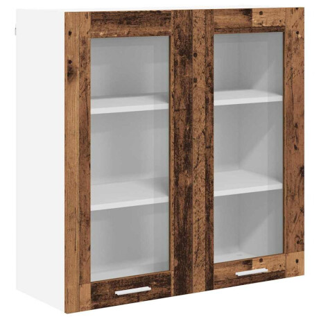 vidaXL Hangkast met opslag Oudhout 80 x 31 x 80 cm Bewerkt hout afbeelding2 - 1