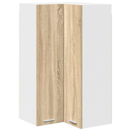 vidaXL Hangkast Riga Sonoma Eik en Wit 57 x 57 x 100 cm Bewerkt hout afbeelding2 - 1