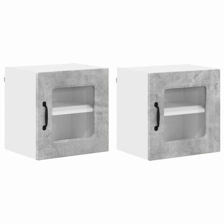 vidaXL Keukenkast aan de muur 2 pcs Beton Grijs 40 x 31 x 40 cm afbeelding2 - 1