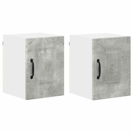 vidaXL Keukenkast aan de muur 2 pcs Beton Grijs 30 x 31 x 40 cm afbeelding2 - 1