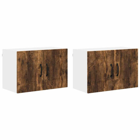vidaXL Keukenkast aan de muur 2 pcs Gerookt eiken 60 x 31 x 40 cm afbeelding2 - 1