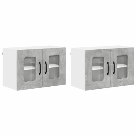 vidaXL Keukenkast aan de muur 2 pcs Beton Grijs 60 x 31 x 40 cm afbeelding2 - 1
