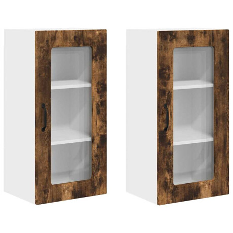 vidaXL Vaatwasserpaneel Kalmar 2 pcs Gerookt eiken 40 x 31 x 80 cm afbeelding2 - 1