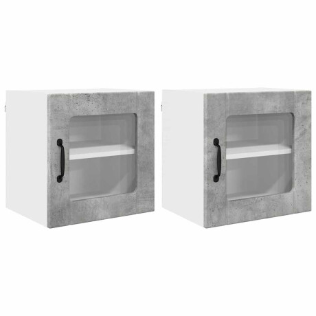 vidaXL Keukenkast aan de muur 2 pcs Beton Grijs 40 x 31 x 40 cm afbeelding2 - 1