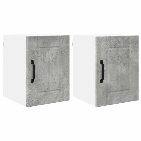 vidaXL Keukenkast aan de muur 2 pcs Beton Grijs 30 x 31 x 40 cm afbeelding2 - 1