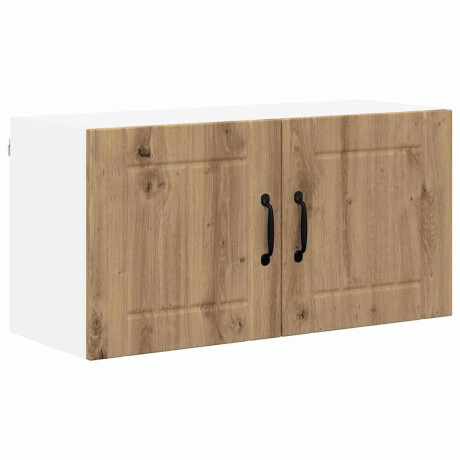 vidaXL Wandkast Lucca Artisanaal eiken 80 x 31 x 40 cm Bewerkt hout afbeelding2 - 1