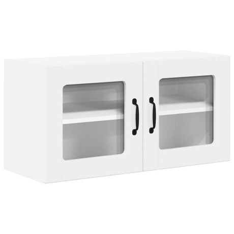 vidaXL Wandglas cabinet Lucca Wit 80 x 31 x 40 cm Bewerkt hout afbeelding2 - 1