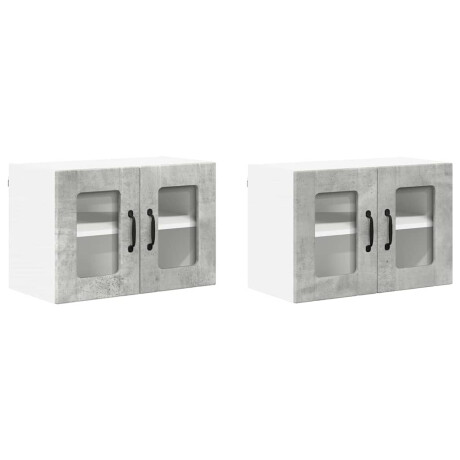 vidaXL Keukenkast aan de muur 2 pcs Beton Grijs 60 x 31 x 40 cm afbeelding2 - 1
