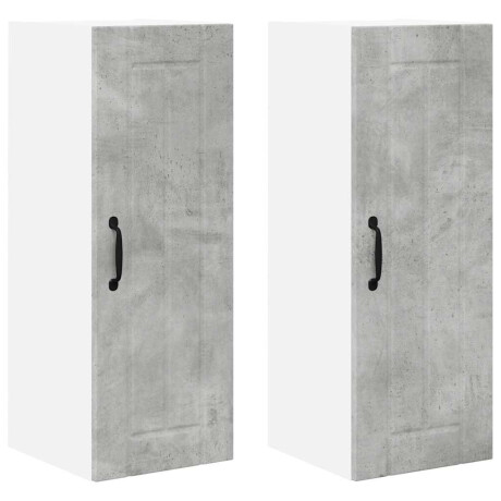 vidaXL Keukenkast aan de muur 2 pcs Beton Grijs 30 x 31 x 80 cm afbeelding2 - 1