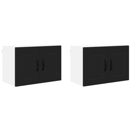 vidaXL Vaatwasserpaneel 2 pcs Zwart 60 x 31 x 40 cm Bewerkt hout afbeelding2 - 1