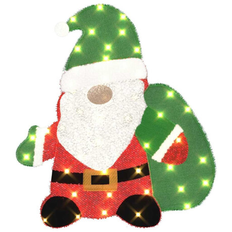 vidaXL Verlichte Kerstman Warmwit 62 x 70 cm Lurexfabric afbeelding2 - 1