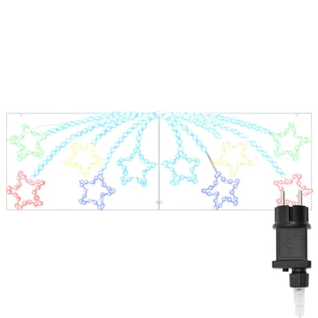 vidaXL Kerstster met 432 LED Multikleur 182 x 58 cm PVC afbeelding2 - 1