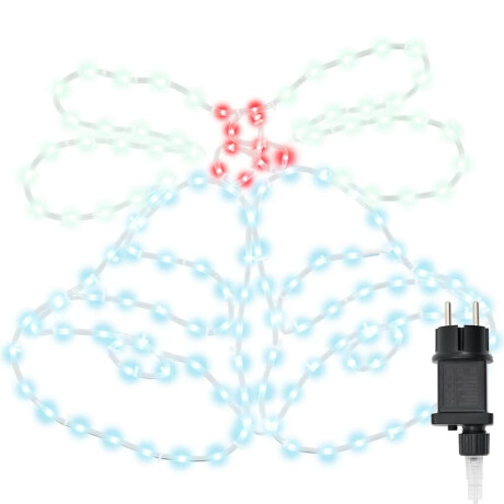 vidaXL Kerstbel met 144 LED Multikleur 57 x 47,5 cm PVC afbeelding2 - 1
