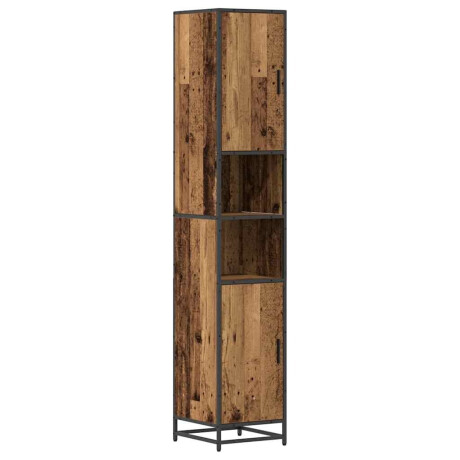 vidaXL Badkamer Kast Oud hout 35 x 37.5 x 188.5 cm Bewerkt hout afbeelding2 - 1
