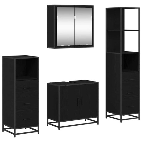 vidaXL Badkamermeubelset met lade 4 pcs Zwart eiken 65 x 33 x 60 cm afbeelding2 - 1