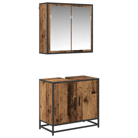 vidaXL Badkamermeubelset 2 pcs Oud hout 65 x 33 x 60 cm Bewerkt hout afbeelding2 - 1