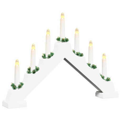 vidaXL Kerst Kaars Brug Wit 39.5 x 5 x 29 cm Massief grenenhout afbeelding2 - 1
