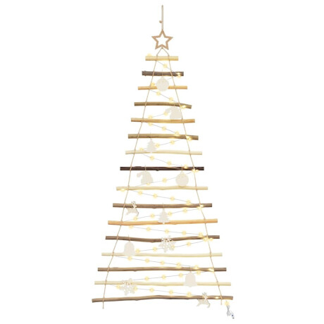 vidaXL Kerstboom met 50 LED Naturel 120 cm massief essenhout afbeelding2 - 1