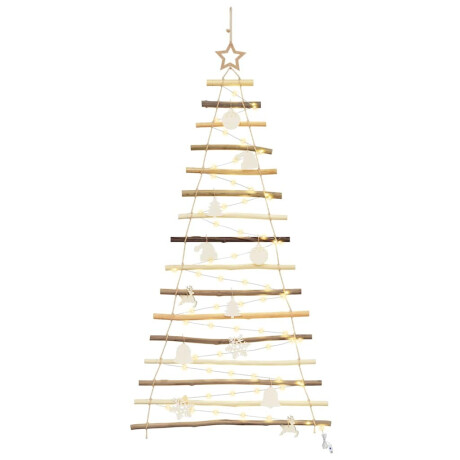 vidaXL Kerstboom met 80 LED Naturel 150 cm massief essenhout afbeelding2 - 1