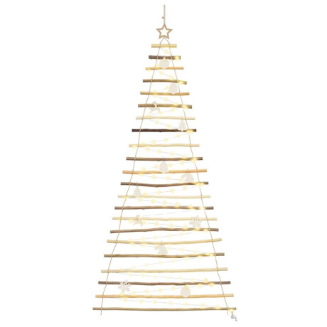 vidaXL Kerstboom met 130 LED Naturel 210 cm massief essenhout afbeelding2 - 1